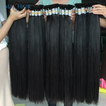 100% humano granel feita remy em linha reta India volume do comprimento longo 100g natural cabelo loiro hair 10A grade
