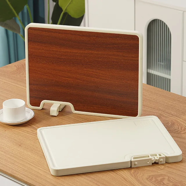 Home Double-sided Solid Wood Cutting Board With PP Side Kitchen Thickened Sandalwood Sticky with Knife Sharpener