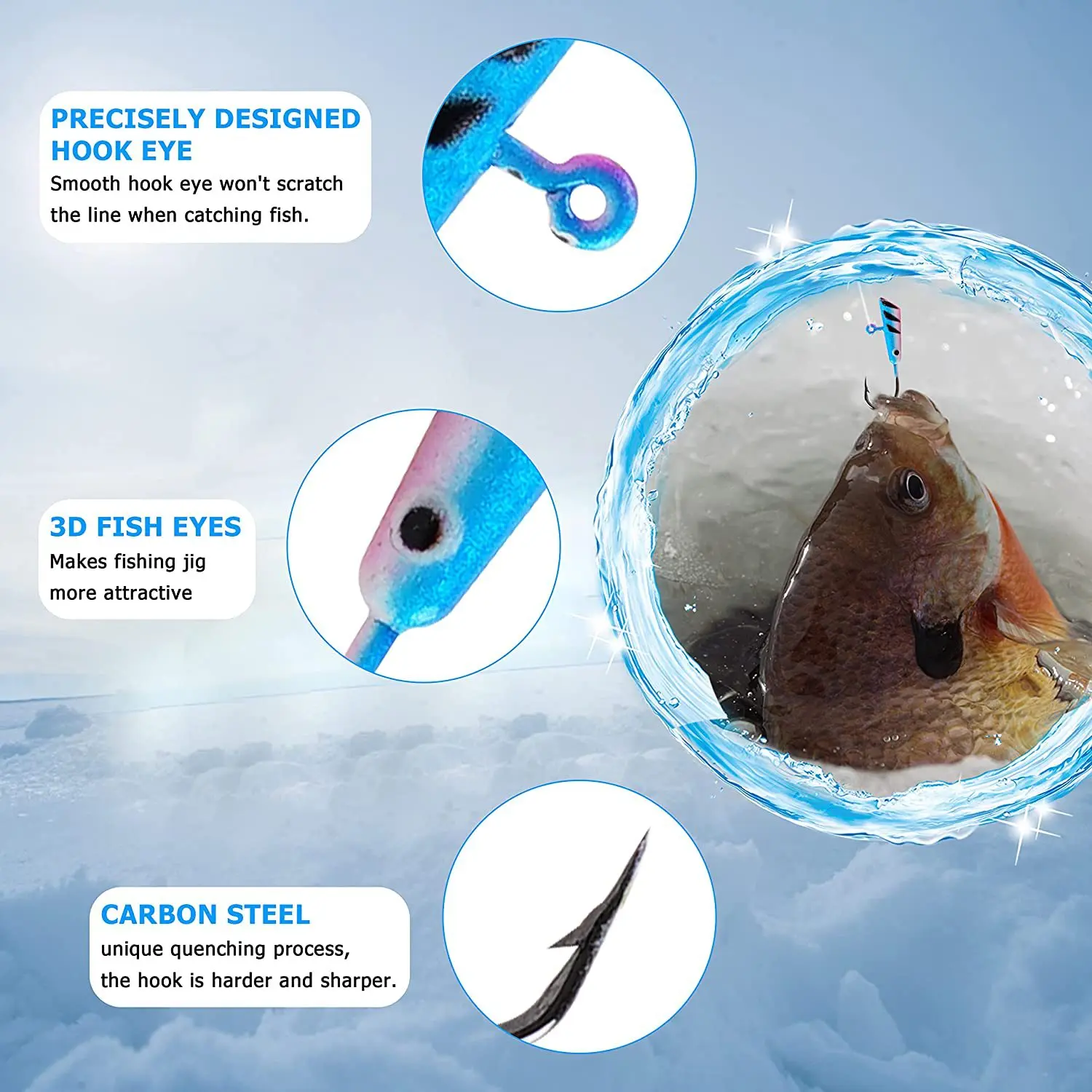 Top Right Fh9015 Ice Fishing Kit Ice Fishing Jig Mini Lead Jig Head