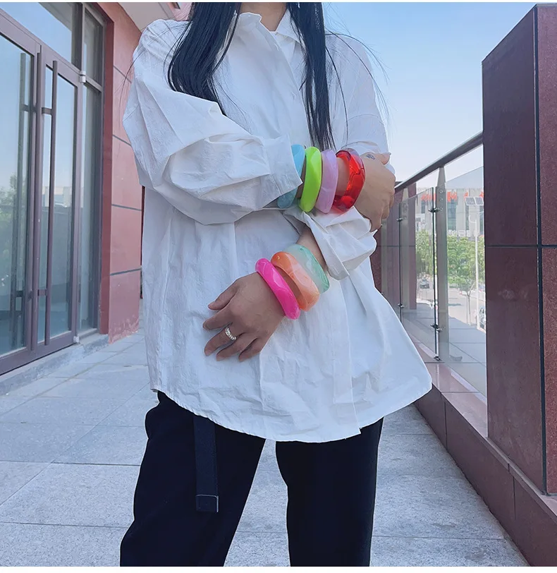 Wholesale Cheap Colorful Thicken Chunky Resin Bangles