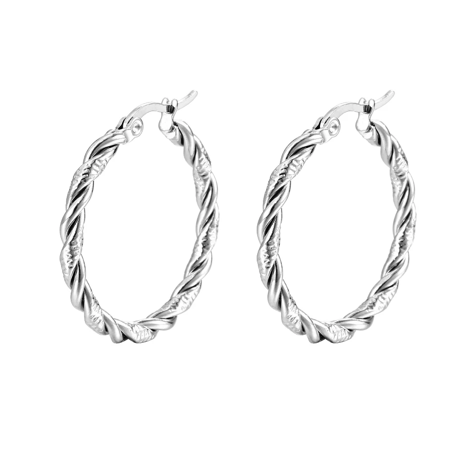 Wholesale Fashioncstainless Steel Earrings Trendy Multistrand Twisted