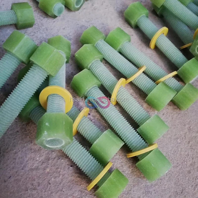 M6 M10 M12 M16 M20 M24 Composite Frp Bolt And Nut Grp Fiberglass Gre