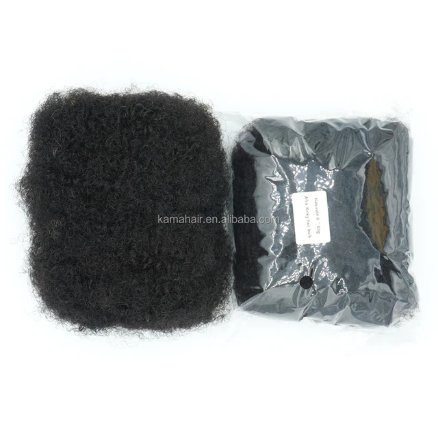 KAMA Good Quality 8 Inches 30g Afro Kinky Bulk Human Hair Extensions With Curly Texture Can Be Bleached and Dyed