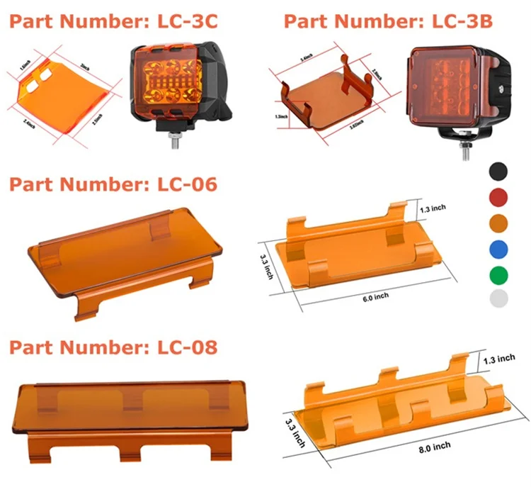 Plastic Protective Lens for 3 Inch Height 7/12/20/30/40/50/54 Inch Length Straight or Curved Car Led Light Bar Cover