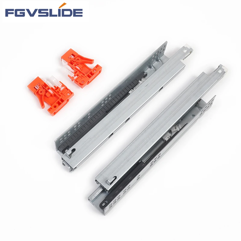 FGVSLIDE Full Extension Soft Close Under Drawer Slide Channel Runner Undermount Drawer Slide