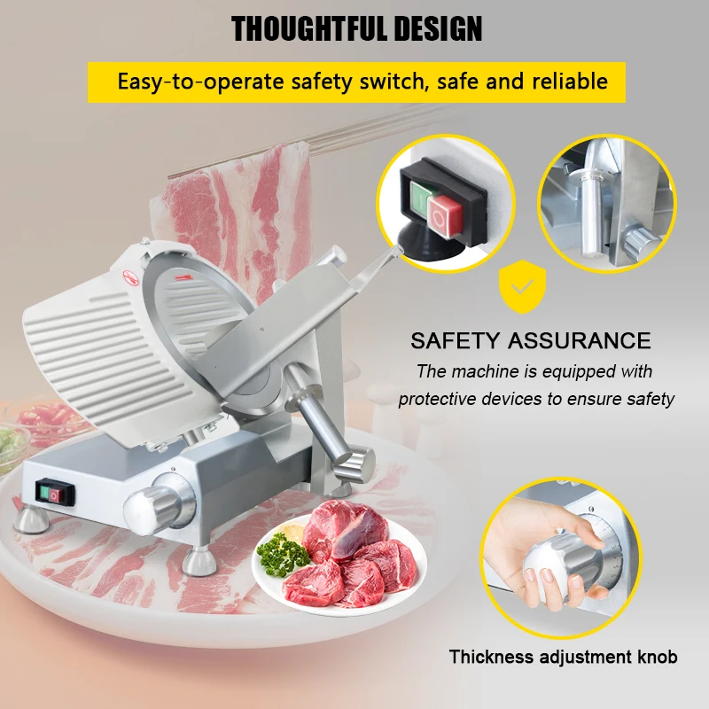 product 220v 240w commercial electric semi automatic meat slicer jk 220l can cut thickness 01 12mm blade diameter 220mm spot-4