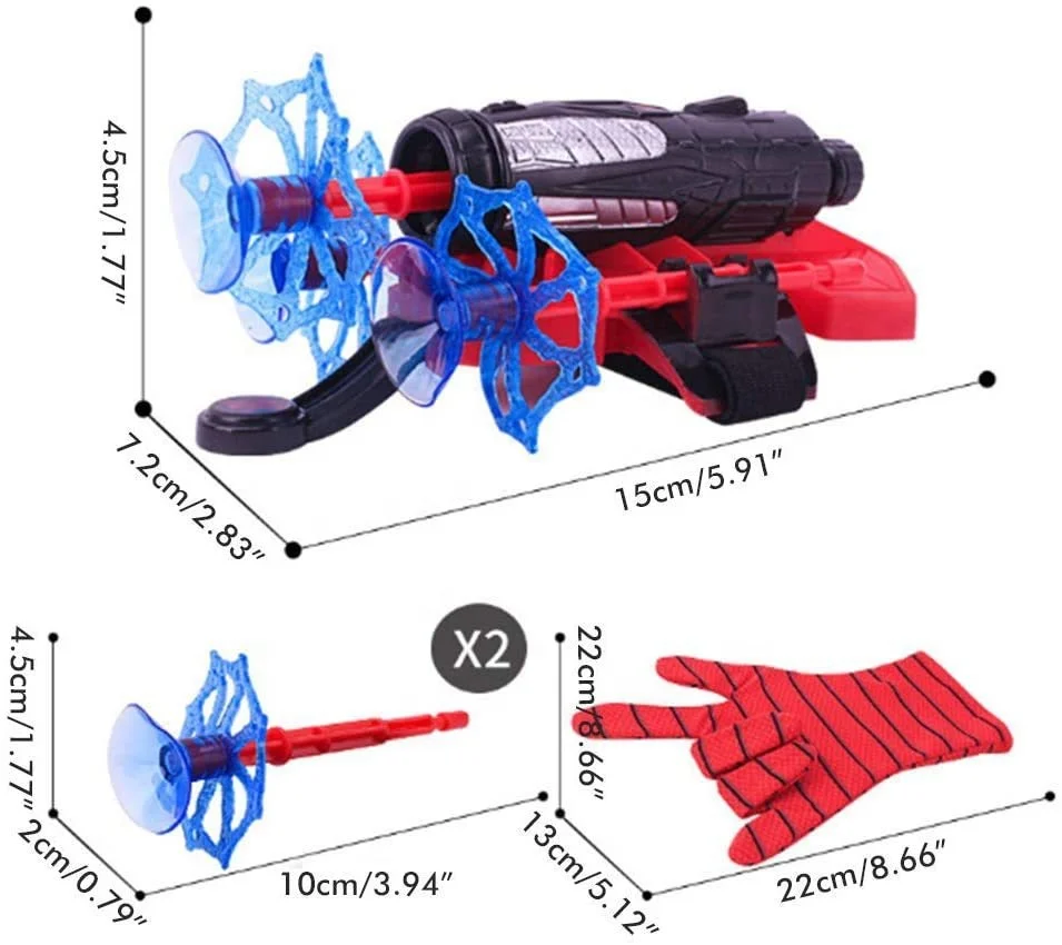 Kids Wrist Dart Launcher Spider Man Toy Soft Bullet Gel Gun