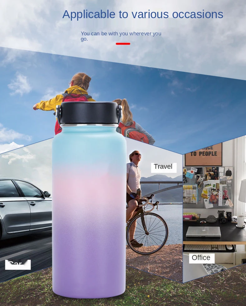 Hydro 18Oz/32Oz Tumbler Flask Vacuum Insulated Flask Stainless Steel Water Bottle Wide Mouth Outdoors Sports Bottle