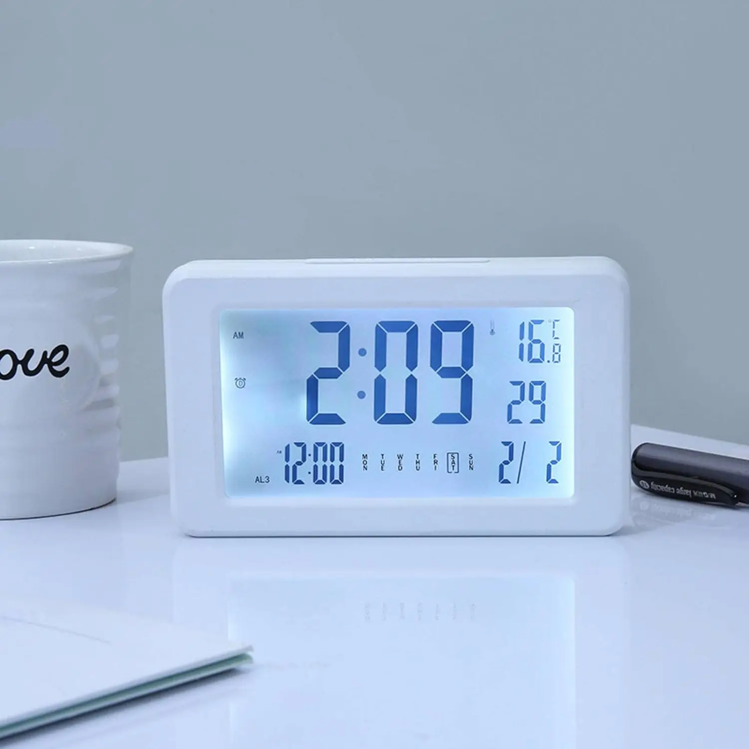 Perpetual Calendar Temperature Digital Display Student Household LCD Luminous Smart Electronic Clock Alarm Clock