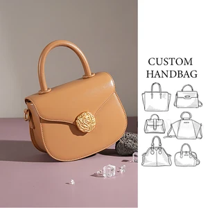 Bolsos De Mano Para Mujer 2023 Custom Logo Labels  Luxury Casual Mini Bags Women Genuine Leather Purses and Handbags for Ladies