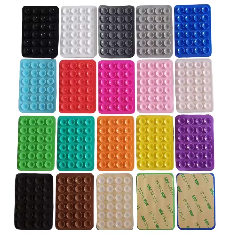 New Thicker Version 24 Square Silicone Suction Phone Case Adhesive Mount Wall Stand Mat Square Single-Sided Case Anti-Slip