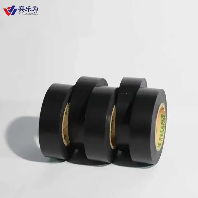 Black Custom PVC Vinyl Automotive Electrical Insulating Adhesive Tape - Wire Harness Winding, PVC Electrical Insulation Tape