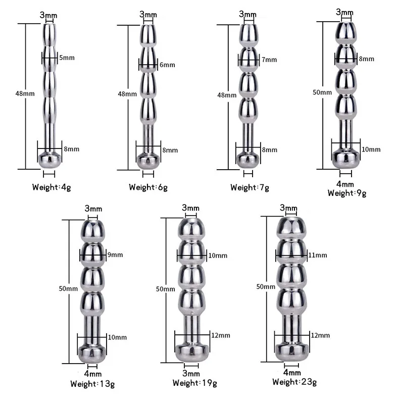 Metal Male Chastity Device Urethral Sound Toys Set Mini Urethral Dilation Plug Sex Tools for Men