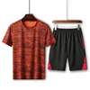 Camiseta naranja+pantalones cortos rojo negro