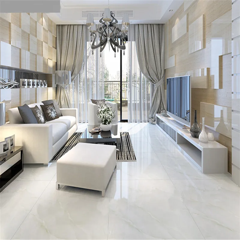 white marble floor living room