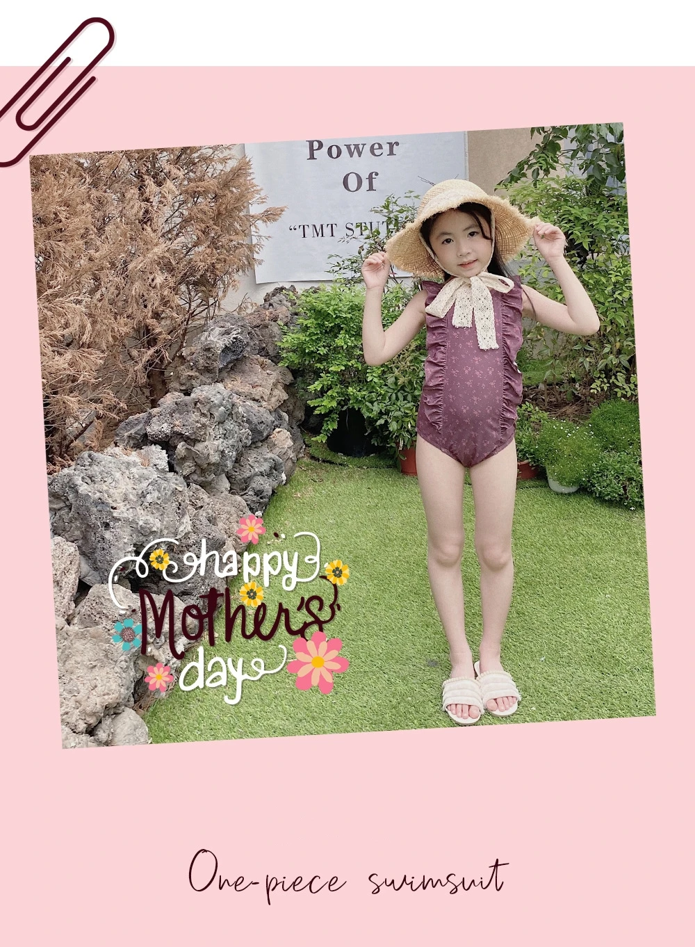 Printed Swimwear Ruffle Edge Bathing Suit One Piece Kid Swimsuit