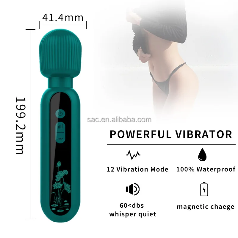 SacKnove Powerful Silicone Green Mini AV Wand Massage Female Clitoris Dildo  G Spot Adult Sex Toy for Women Vagina Vibrator
