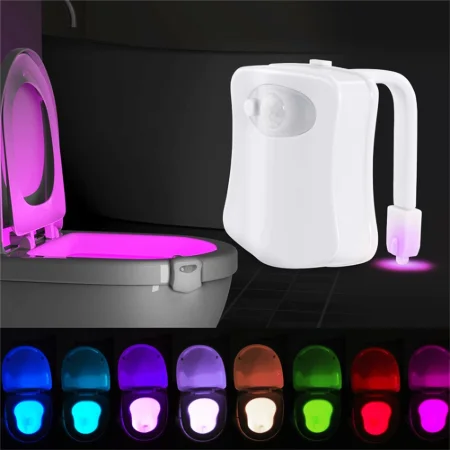 Smart Led Toilet Bowl Light With 8 Colors & Motion Sensor For Toilet Seat
