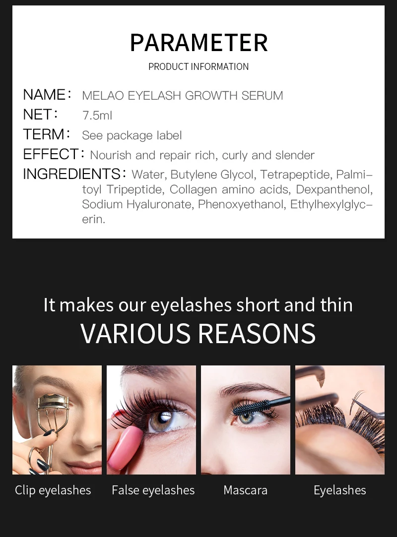 Private Label 100 Natural Organic Eyelash Growth Serum For Eyelash