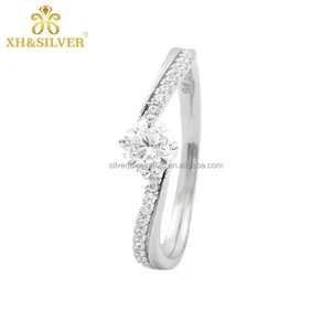 XH 2026 Women's Romantic AAA Zircon 925 Sterling Silver Rings High Quality Trendy Pure Elegant Wedding Jewelry New Arrival