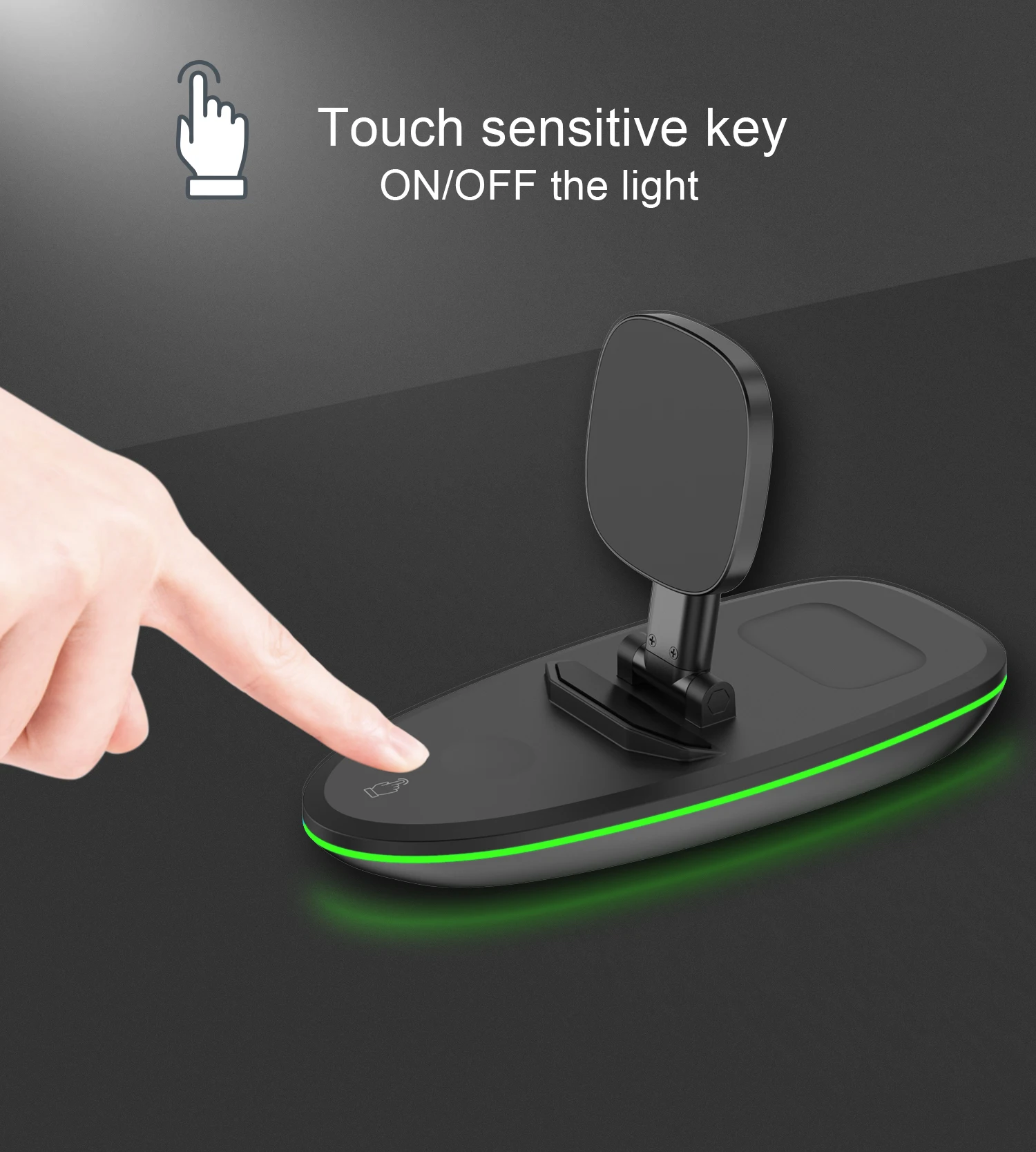 NEW Touch Switch 3 in 1 Magnetic Wireless Charger Station For iPhone 12 Pro Max Watch Earphone