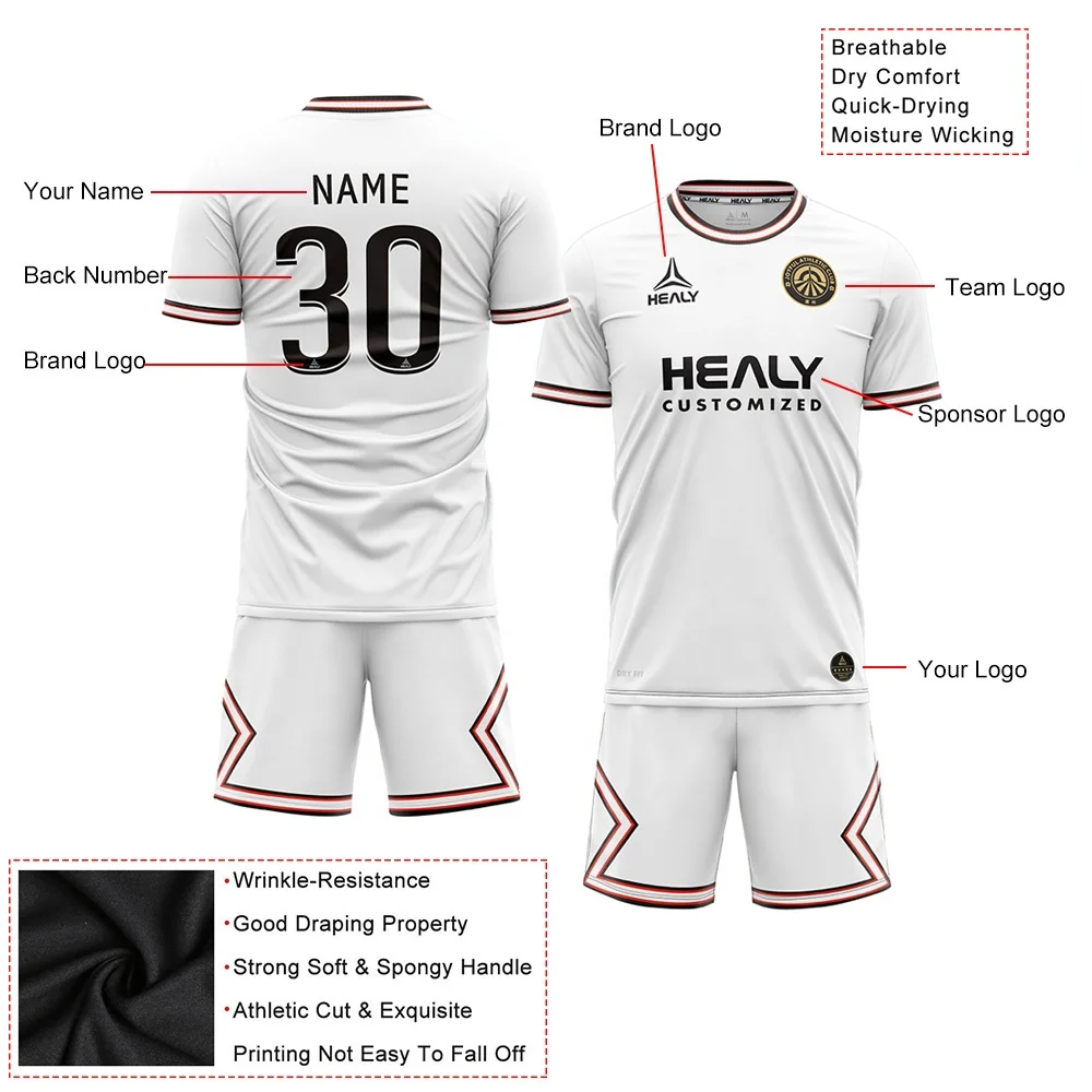 Men Sports Wear Vintage Soccer Jersey Set Custom High Quality Football
