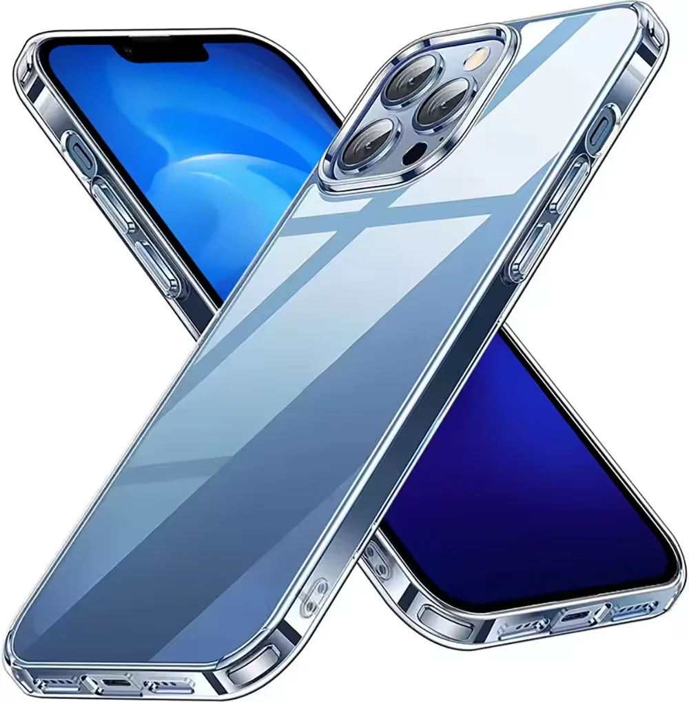 Transparent Cellphone Case For Iphone 13 Pro Max 14 Pro Max PC TPU Case Soft Shockproof Laudtec
