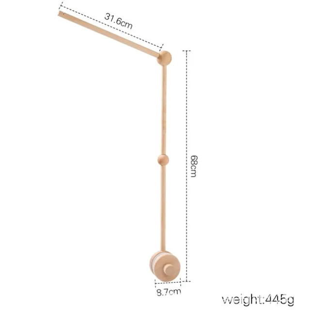 Baby Crib Bell Pendant Cute Wooden Rotating Bracket Movable Beech Wood Toddler Toy Room Decoration Felt Wind Chime Accessories