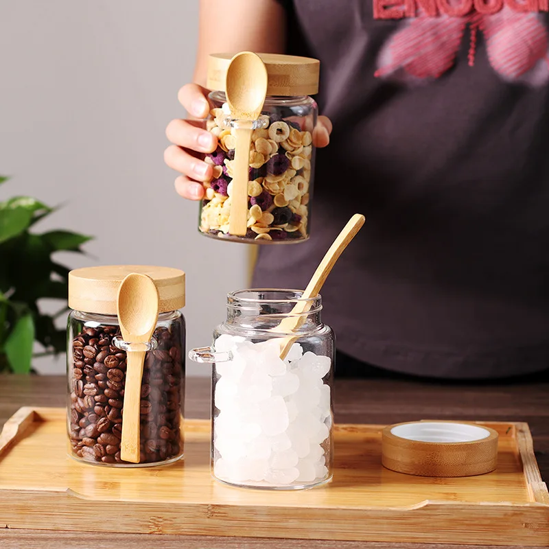 16oz Glass Jar with Bamboo Lid Eco-Friendly Storage