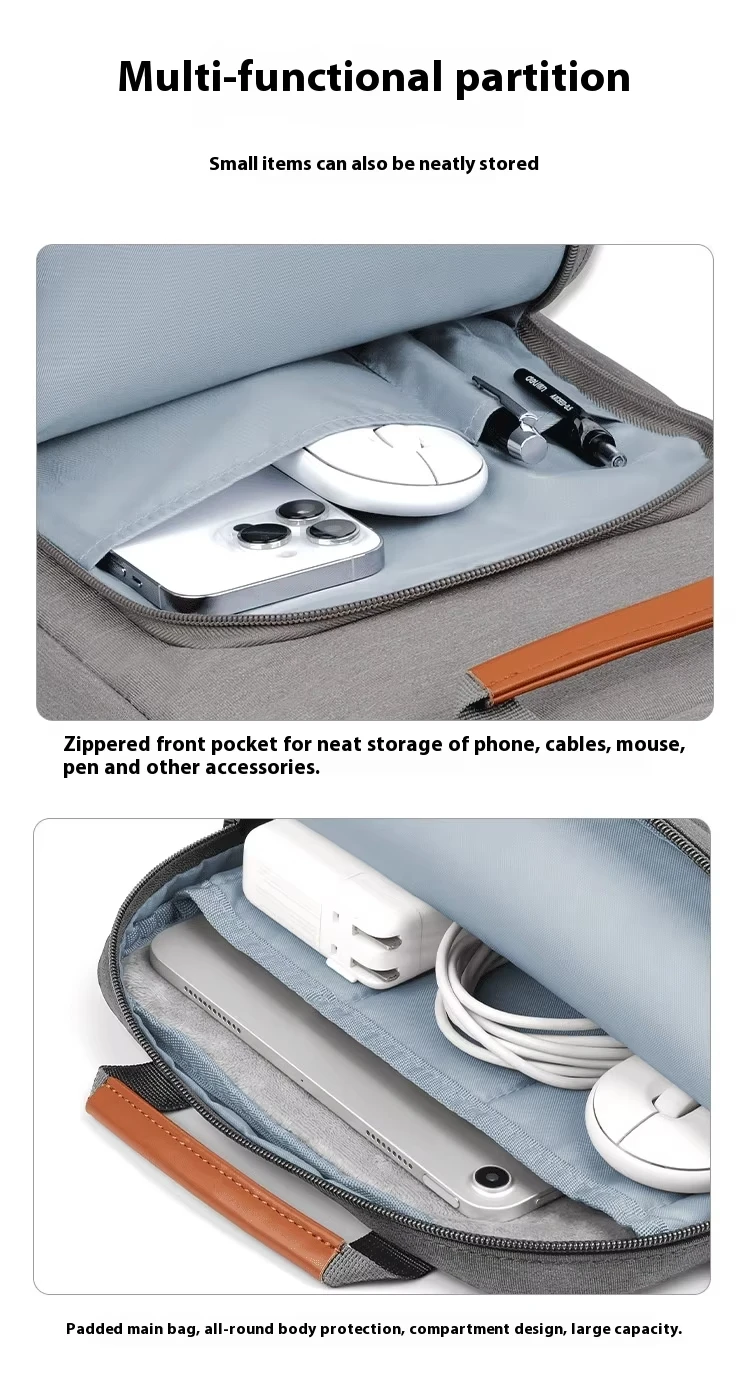 product customized lightweight simple waterproof for ipad fashion crossbody bag zipper closure polyester cover 11inch 13inch laptop bag-4