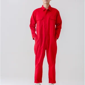 Men's Coveralls Long Sleeve Cotton Twill Workwear Coverall Relaxed Fit