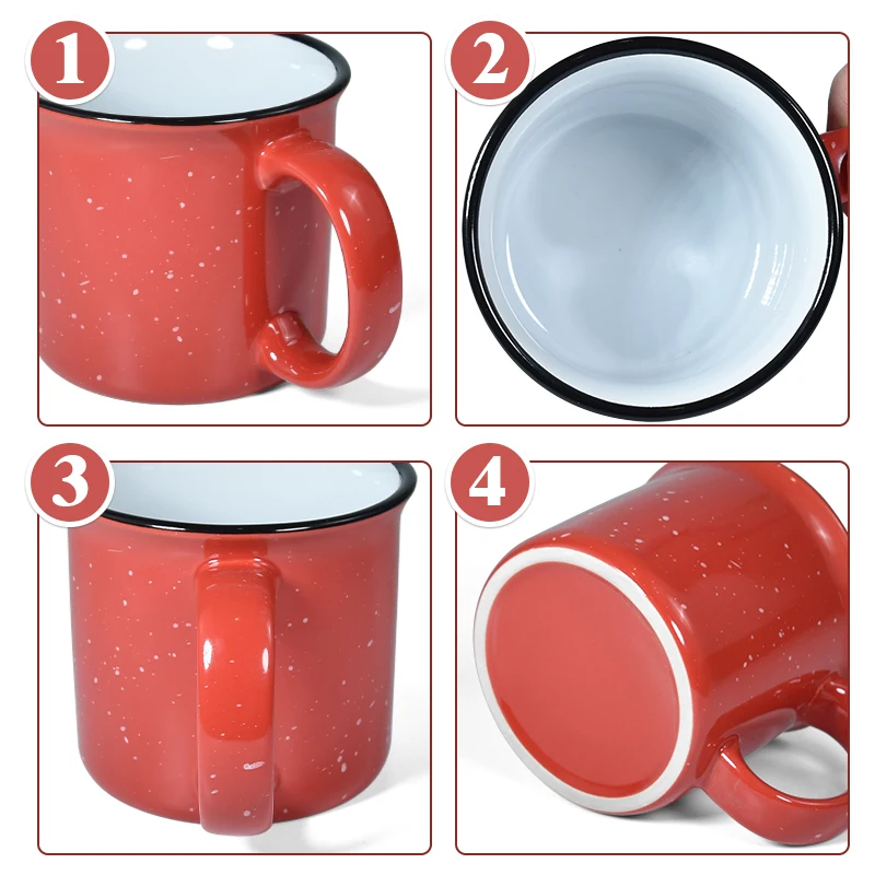 Custom Classic 15oz Vintage Speckled Camping Cup Mug