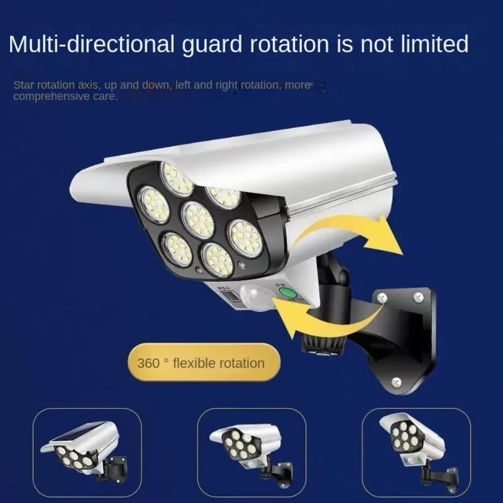 Remote Control Solar Sensor Light Simulation Surveillance Camera LED  Light Outdoor Wall Lights for Garden Street