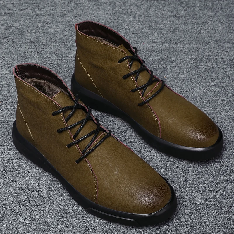 New Arrival Large Size Waterproof Oxfords Cow Genuine Leather Martin ...
