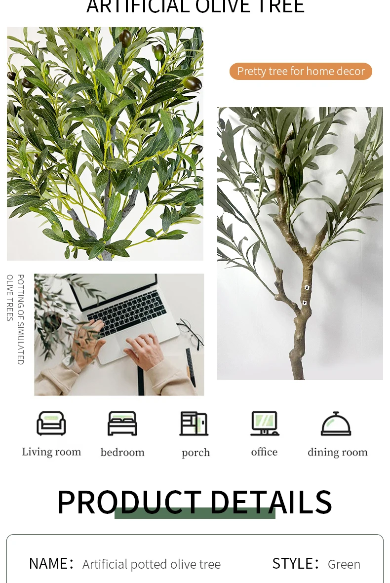 Artificial Olive Tree 4.01ft Fake Olive Tree Large Faux Plants Indoor Silk Wedding Plastic
