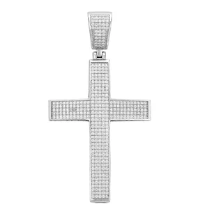 Custom Wholesale Jewelry 925 Sterling Silver Cross Moissanite Hip Hop Pendant