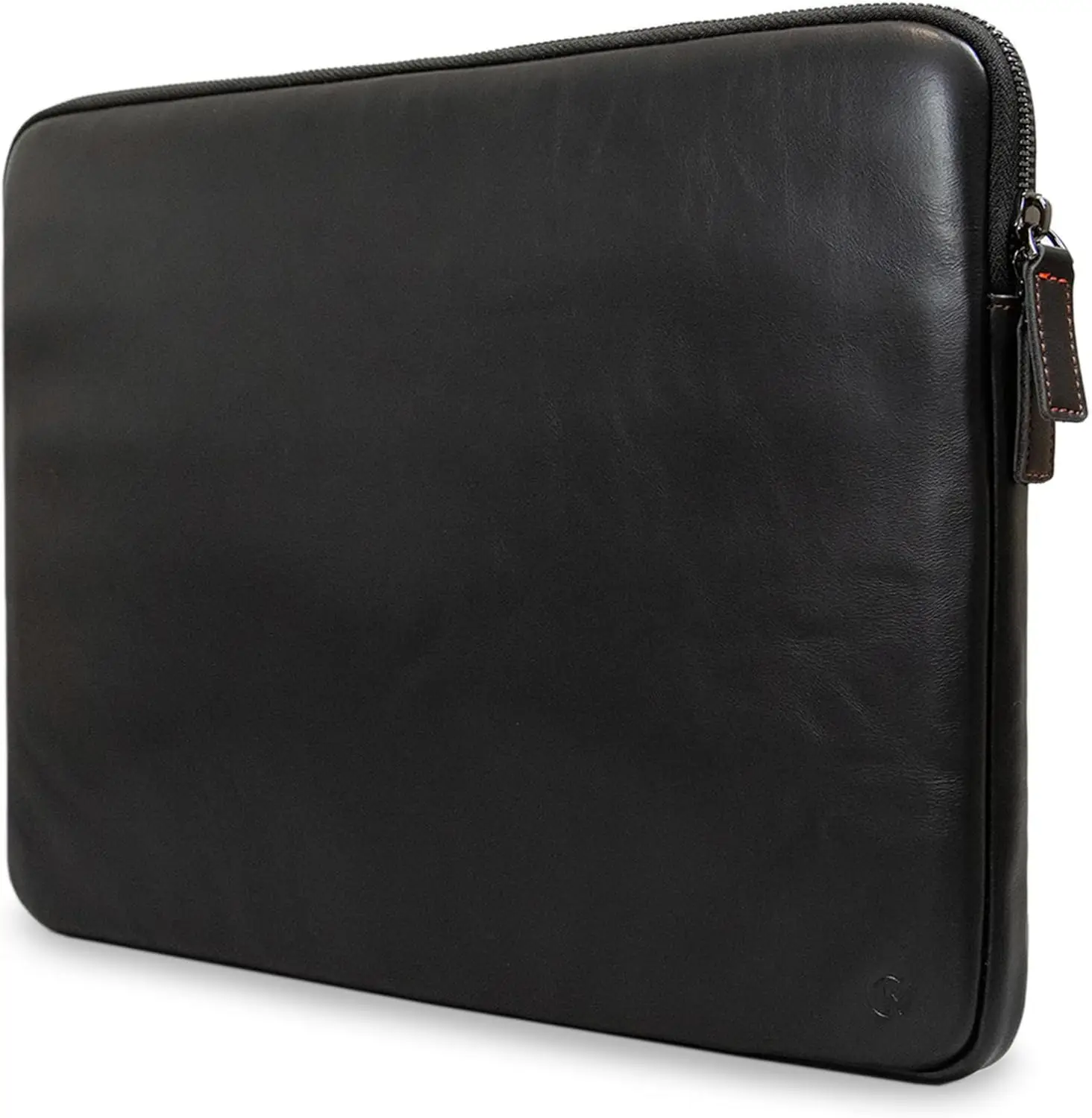 Funda de cuero auténtico para portátil, funda tipo folio con cremallera de cuero auténtico para portátiles de 14, 15 y 16 pulgadas con bolsillo interior y forro de lana