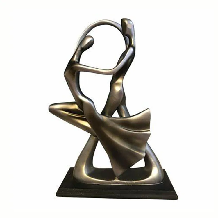 Modern Home Ornament Custom Abstract Bronze Woman and Man Dance Sculpture for Sale