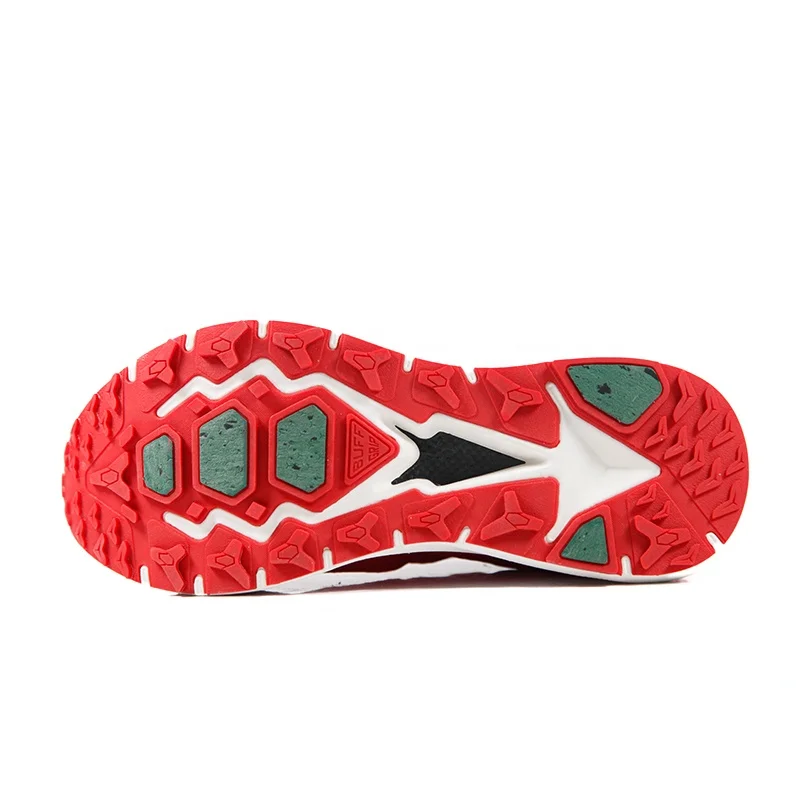 Оригинальный дизайн интегрированный во всю длину углеродистое волокно trail кроссовки для бега и занятий спортом скольжению trail обувь красного цвета