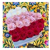 25 rose in scatola a forma di cuore
