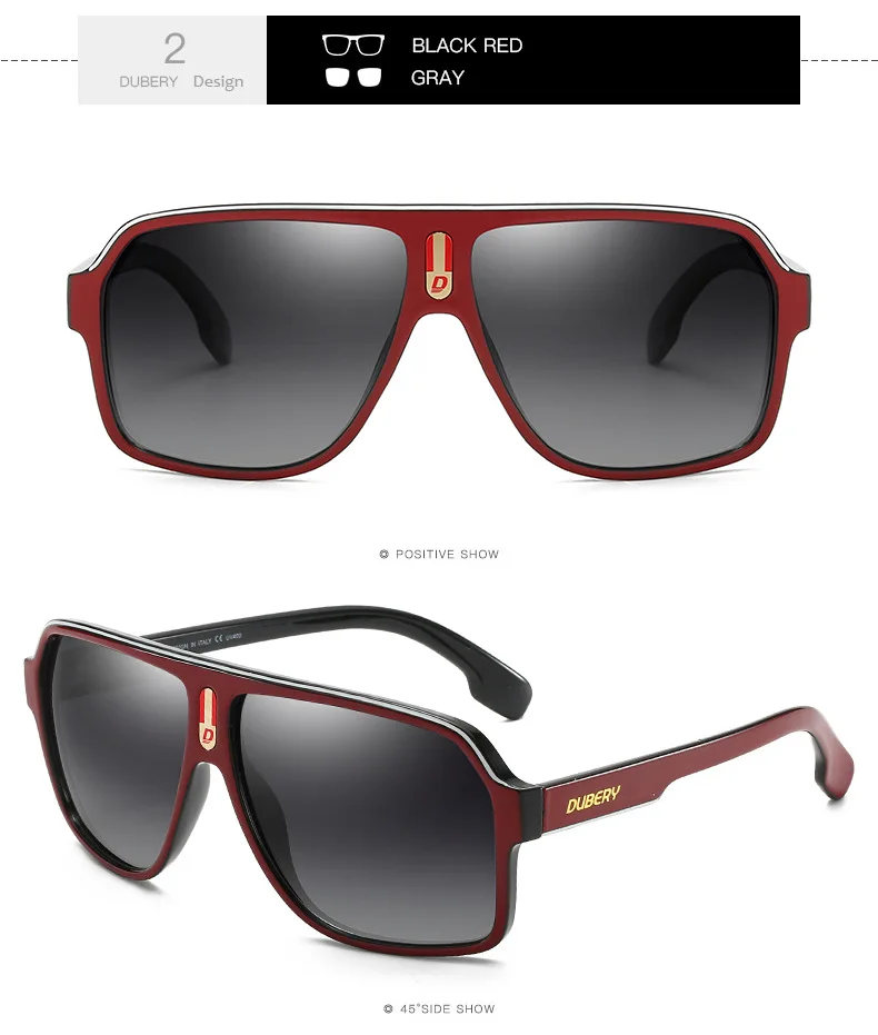 STORY D103 DUBERY Polarized Sunglasses UV400 Pilot Square Shades Sunglasses With Polarized Lens Gafas De Sol