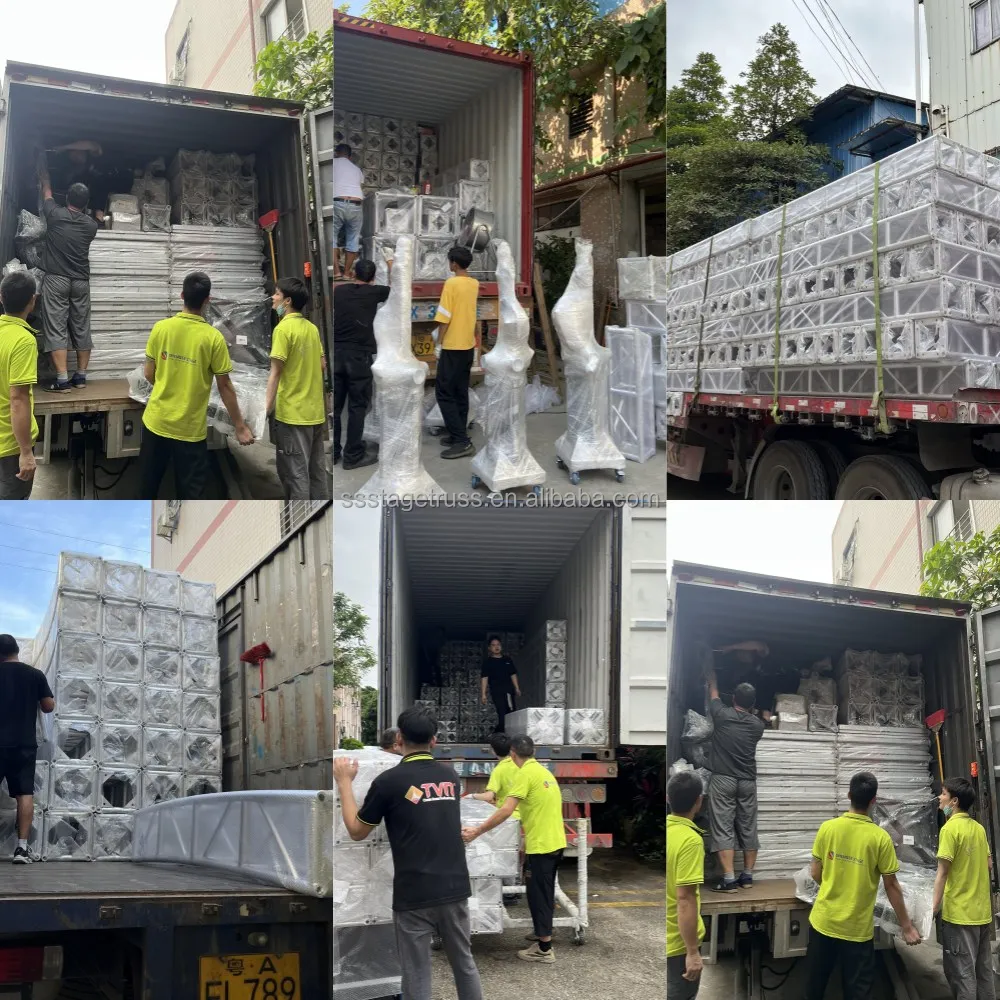 Factory Price 290mm F34 Truss Exhibition Booth Stage Light Display Truss Lift System  Aluminum Spigot Event Truss Main Tube 50*3 supplier