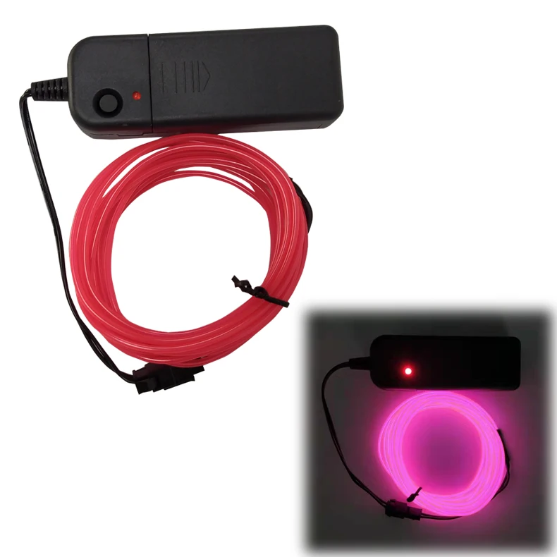 Portable Battery Operated Flexible Neon LED Light Glow EL Wire String Strip Rope Tube Light for Car Dance Party Lights