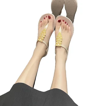 Surprise Price PVC Flat Slippers for Women PVC Women Shoes Summer Sandals Anti-Slippery Wedge Sandals