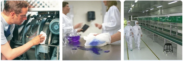 Industrial Cleaning Wipes Heavy Duty Nonwoven Wipes with Pulp70%+PP30% Material 31x34cm/sheet Size and 1 Layer Construction