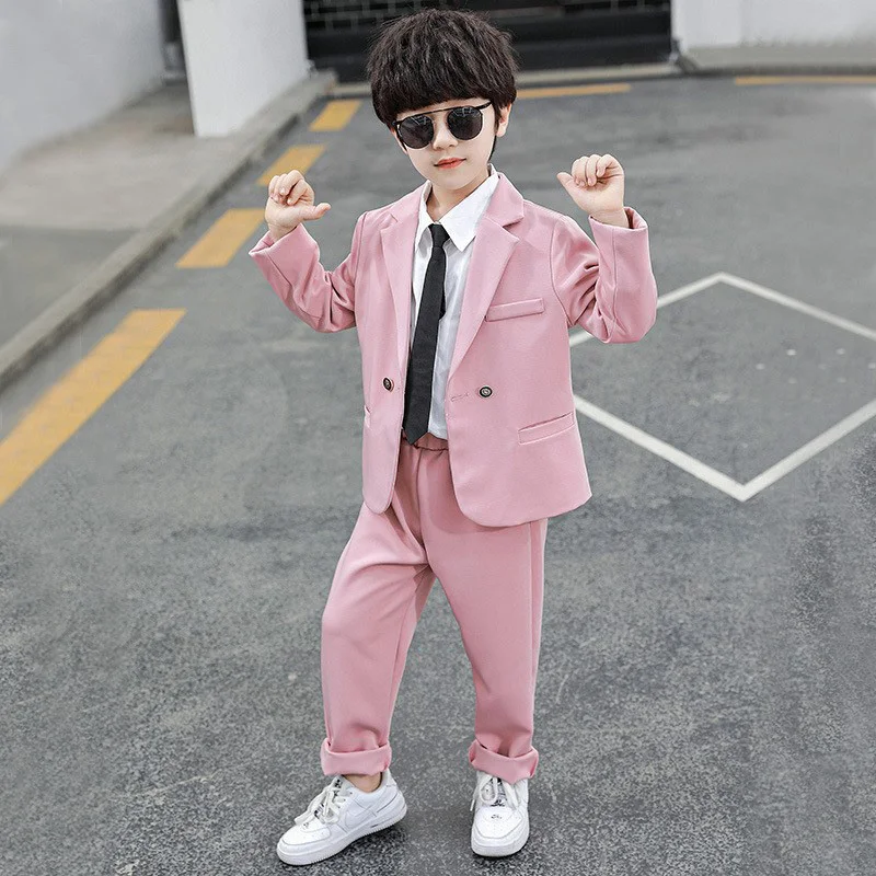 Top Grade Children Clothes Sets Formal Boy Suits Sky Blue Boys Coat Suit