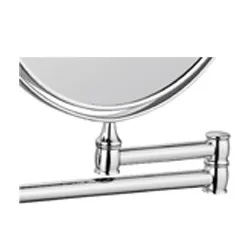 Hot Selling Silver Makeup Mirror Bathroom Round Wall Mounted Cosmetic Mirror Retractable Bath Mirrors