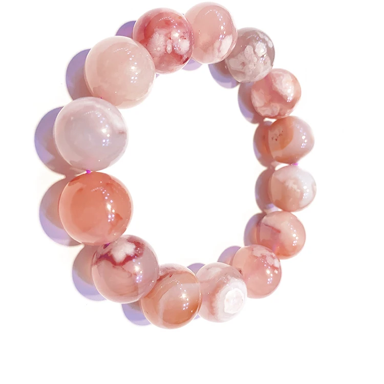 natural pink quartz crystal energy stone beads cherry crystal