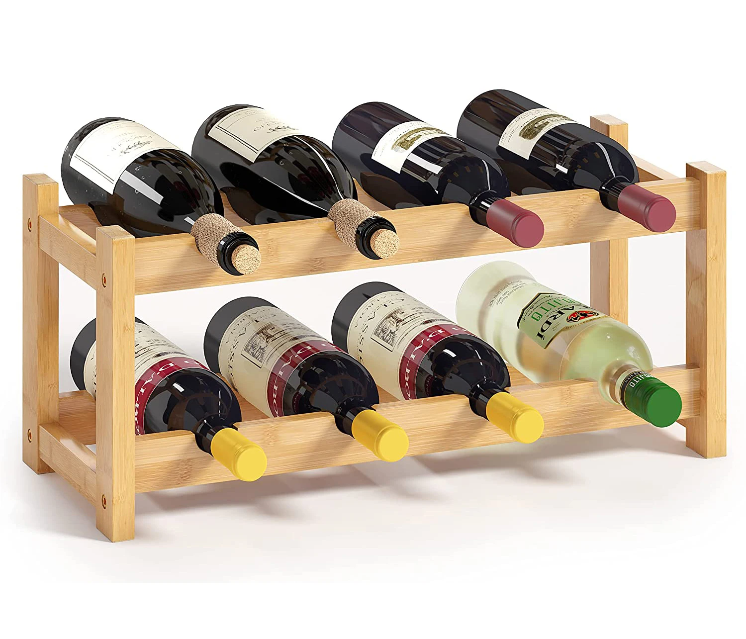 2022 отдельно стоящий бамбуковый держатель для бутылок, настенный деревянный выставочный стеллаж для хранения вина