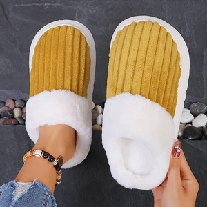 Custom Logo Bedroom Slippers for Women Keep Warm Slides Home Slippers Soft Slip on Anti-Skid Sole Home Slipper for Ladies
